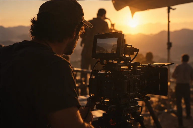 Imagen de muestra de un rodaje al atardecer